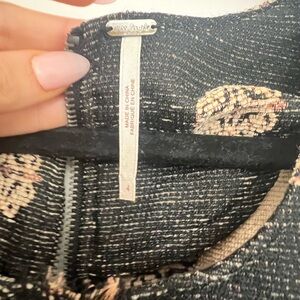 Free People Black and Cream Textured Dress